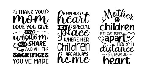 Set of mothers day quotes design. Print ready Mom lettering design for Mugs, T-shirts, Sublimation prints, Greeting cards, Digital media, Home decor and many more.