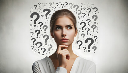 Femme en quête de réponses dans un monde de questions