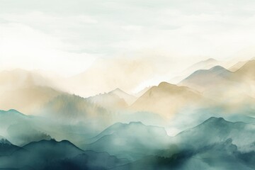 A blue-green watercolor background mountain backgrounds landscape.