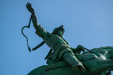 Monument to Salavat Ulaev (national hero of the Bashkortostan) on the horse in Ufa, Bashkortostan, Russia