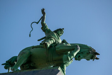 Monument to Salavat Ulaev (national hero of the Bashkortostan) on the horse in Ufa, Bashkortostan, Russia