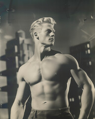 Fototapeta na wymiar 1940s Style Sci-Fi Male