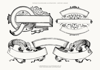 Vintage Ribbon and Banner Illustrations - Decorative and Downloadable Design Assets