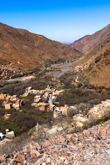 village and river in the mountains