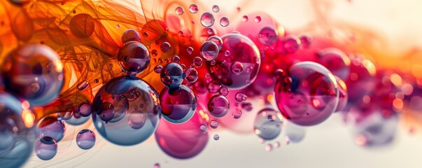 Colorful abstract bubbles floating in a vibrant dreamscape