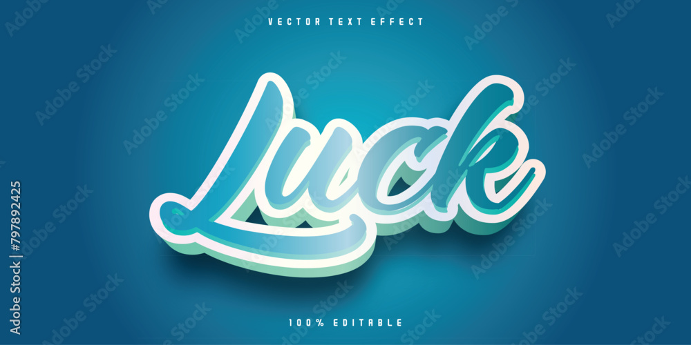 Wall mural luck editable text effect