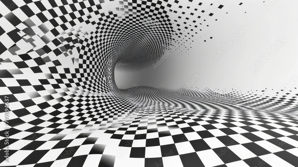 Aufkleber geometric patterns: a 3d vector illustration of a geometric pattern with optical illusion effects