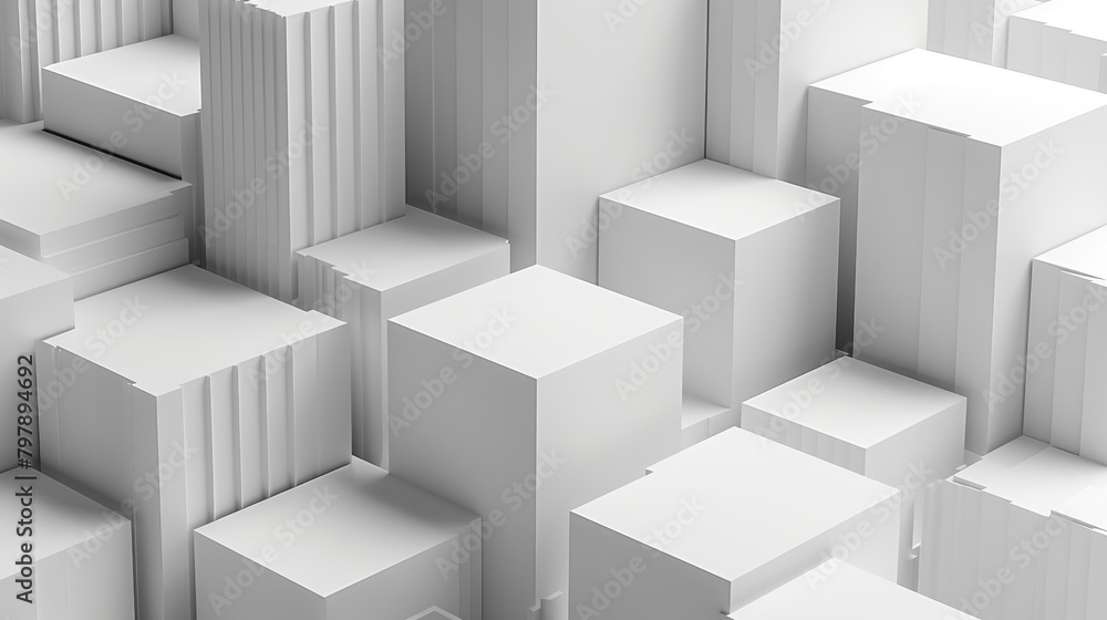 Aufkleber geometric patterns: a 3d vector illustration of a minimalist geometric pattern with clean lines