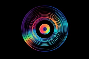 Vinyl record pattern spiral illuminated.