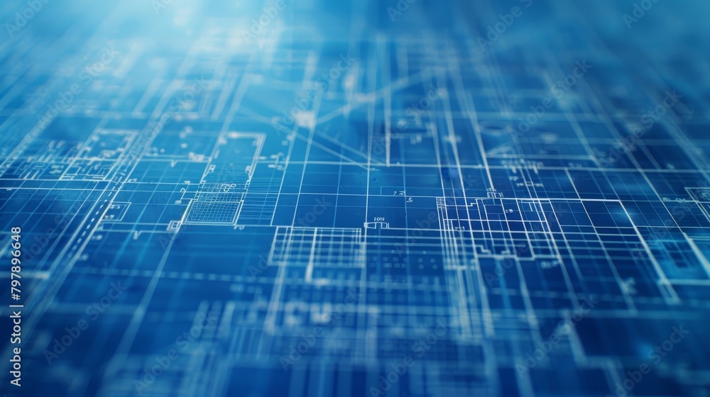 Poster grid lines: a close-up shot of an architects blueprint with visible grid lines