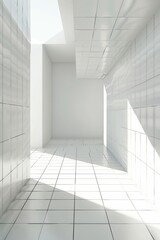 white interior space corridor concept white colour interior space with daylight cosy comfort home interior design background