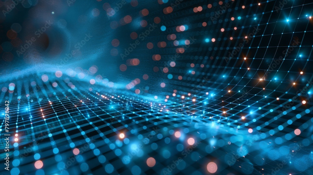 Aufkleber grid texture: a 3d vector illustration of a grid overlay effect applied to a digital image