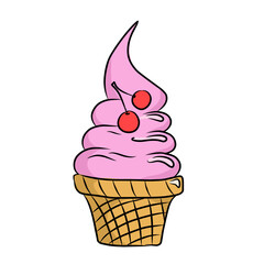 Set of ice cream line art illustration
