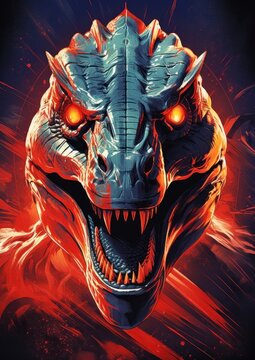 A gozilla dragon art representation.