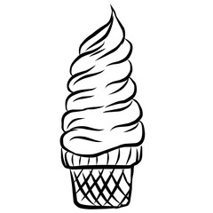 Set of ice cream line art illustration
