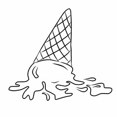 Set of ice cream line art illustration
