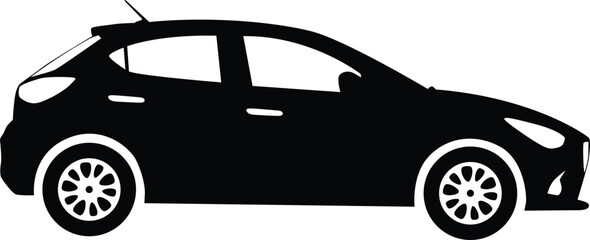 Hatchback car silhouette illustration