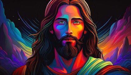 Colorful illustration of  Jesus Christ 