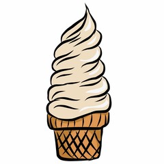 Set of ice cream line art illustration
