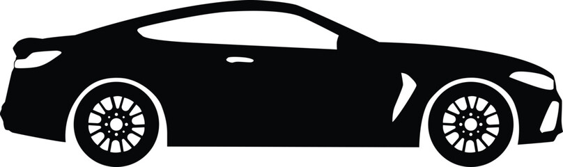 Coupe sport car silhouette illustration