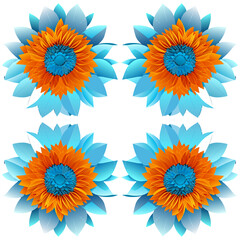 A collection of colorful floral icons including daisies and gerberas