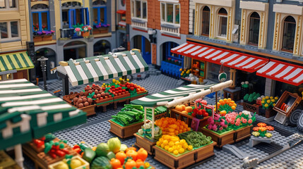 fruit and vegetable market lego style