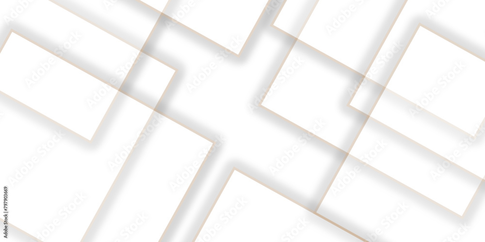 Poster abstract white background design with layers of textured white transparent material in triangle and 