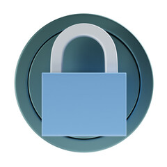 lock 3d icon and illustration