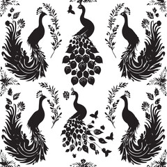 Fototapeta premium set of peacock