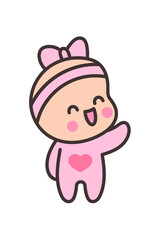 Kawaii Smiley Face Sticker: Cute Character for Any Project