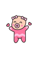 Kawaii Smiley Face Sticker: Cute Character for Any Project