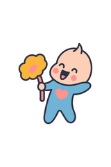 Kawaii Smiley Face Sticker: Cute Character for Any Project