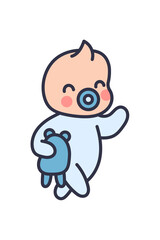 Kawaii Smiley Face Sticker: Cute Character for Any Project