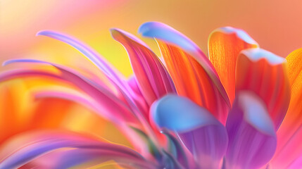 Abstract Macro of Daisy Petals with Colorful Gradient
