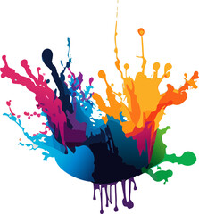 colorful paint splashes