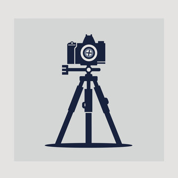 dark camera on tripod clip art preview
