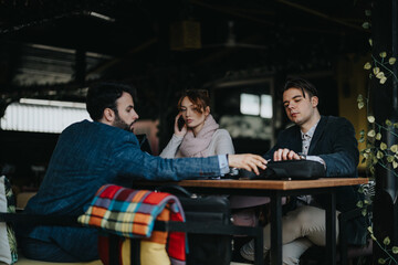 Young entrepreneurs engaged in a teamwork session, focusing on company growth and profitability strategies.