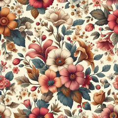 Fototapeta premium background with flowers nature, spring, leaf, design, art, decoration, illustration,Ai generated 