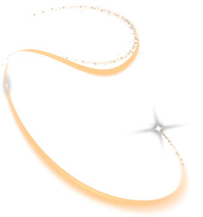 Gold star with magic curve trail