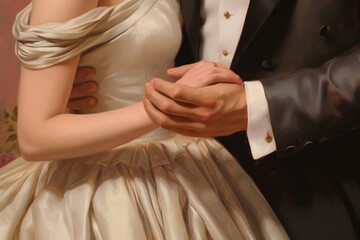 Obraz na płótnie Canvas Couple dancing hand fashion wedding.
