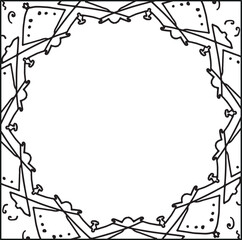 Obraz premium Coloring Book Style Frame Vector Background