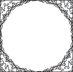 Coloring Page Style Frame Vector  Background