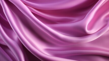 This is a high-resolution image of satin pink fabric with flowing elegant waves and a silky texture