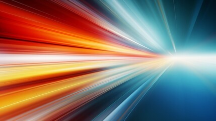 This image depicts an abstract expression of speed motion through cool and warm color tones blending