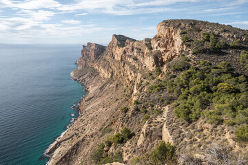 Fototapeta na wymiar Cliffside Vista by the Sea