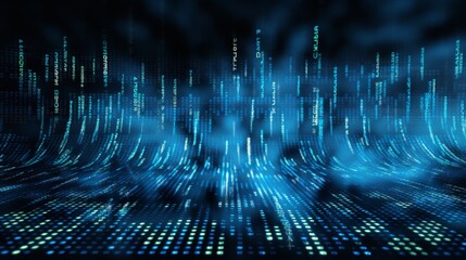 An abstract digital concept image representing a blue cyberspace data stream, capturing the essence of the digital era and information flow