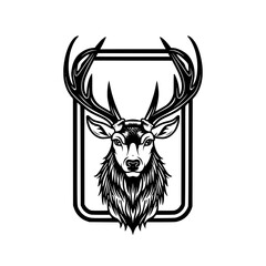 head of a deer silhouette logo Design Generative AI