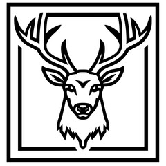 head of a deer silhouette logo Design Generative AI
