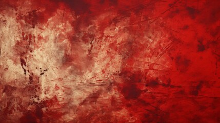 A moody, abstract canvas with a mix of deep reds and whites creating a textured backdrop