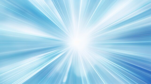 Abstract representation of radiant white light bursting from the center on a vibrant blue background reminiscent of the sun